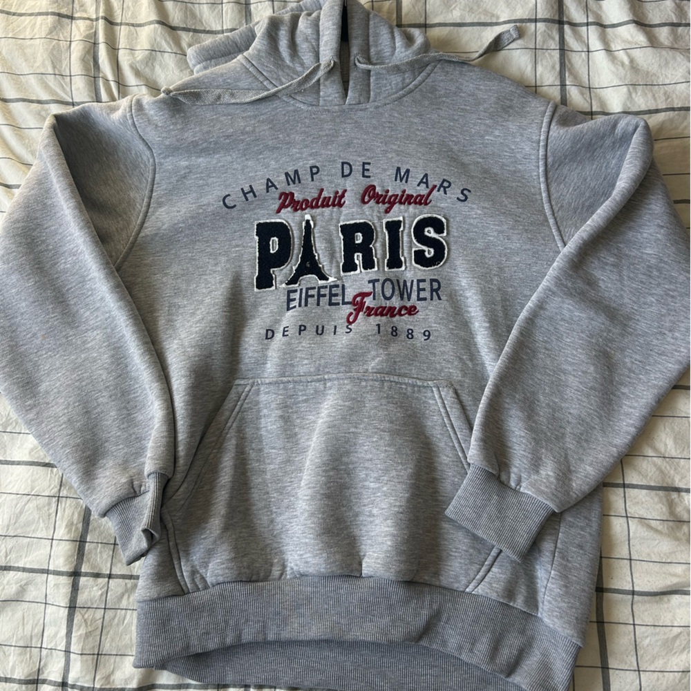 Paris, France Gray Hoodie- L/XL